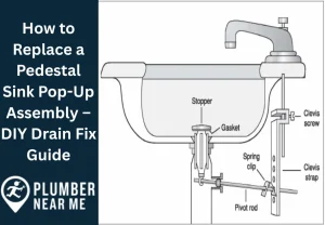 Replace pedestal sink pop up assembly