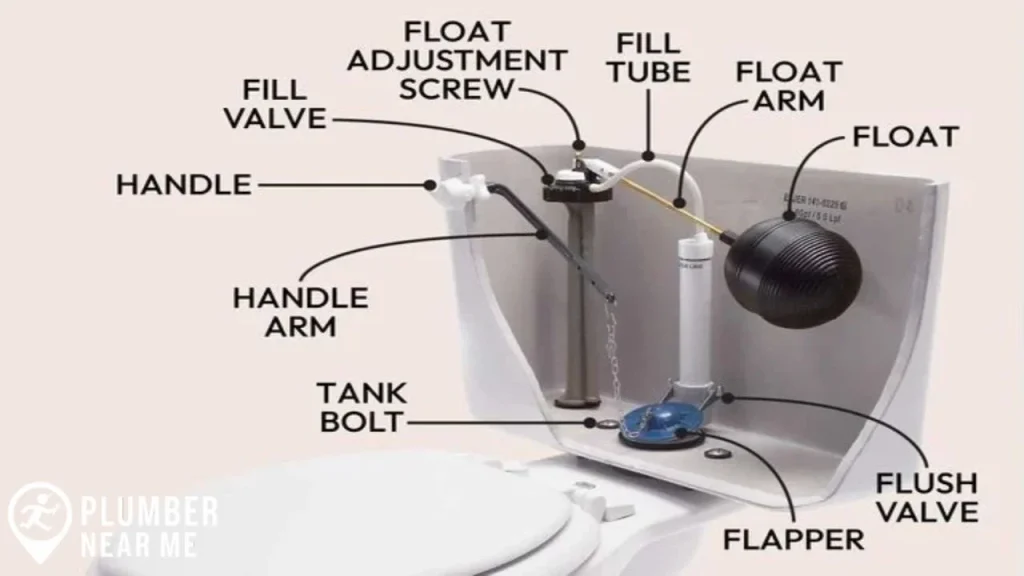Toilet parts in tank